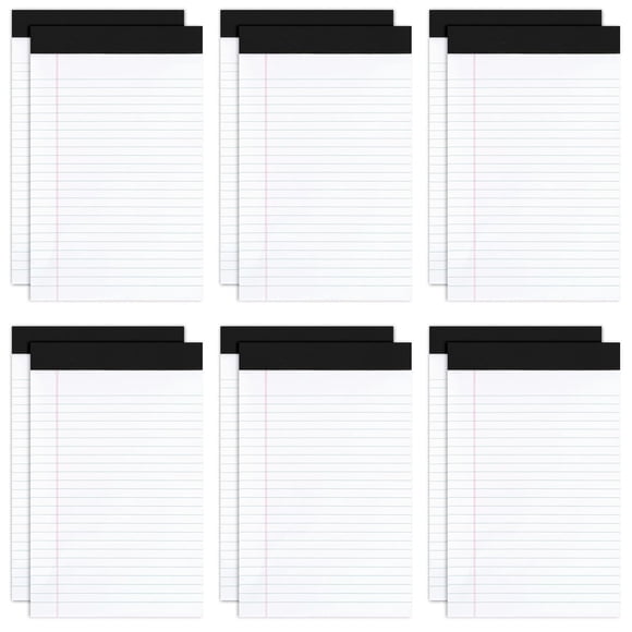 Blocs-notes 5x8 à Lignes Étroites, Lot de 12, Petit Bloc-Notes, Goefun 30 Feuilles, Blocs-Notes Juridiques 5x8 pour le Travail, Blocs-Notes Blancs Perforés en Papier Ligné pour Bureau, École, Collège