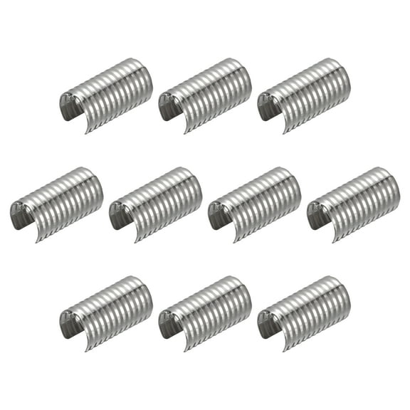 Uxcell Leather Rope Clip, Cylindrical Crimping Cord Crimps Foldable String Leather Cord Fastener, White Nickel 50 Pack