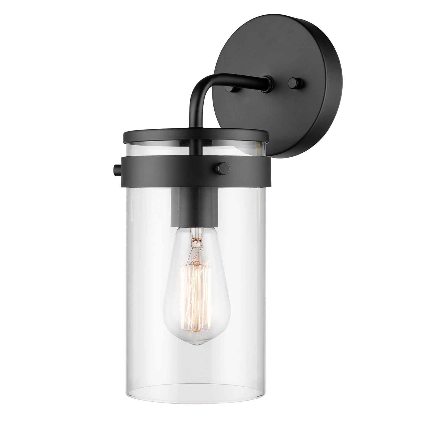 Miller 1-Light Black Outdoor Wall Lantern Sconce by  Globe Electric 