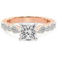 thumbnail image 3 of IGI Certified 4 Carat Princess Shape Lab Grown Diamond Engagement Ring | 14K Rose Gold | Filippa Milgrain Diamond Ring | FG-VS1-VS2 Quality Friendly Diamonds, 3 of 5