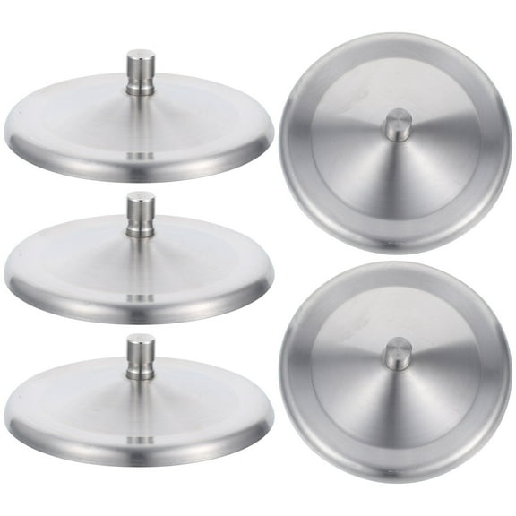 Pawsdot 5Pcs Leakproof Steel Cup Cover for Tea Coffee with Round Handle