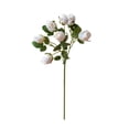 thumbnail image 2 of Detalles decorativos – flores artificiales, ramo de rosas artificiales sin mantenimiento, multicolor naranja, blanco-amarillo, tallo de 18,9 pulgadas, 2 of 9