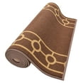 thumbnail image 4 of Custom Size Runner Rug Skid Resistant Backing Bordered Rug Runner Chain Border Brown Color Cut to Size Roll Runner Rugs By Feet Customize in USA Facility, 4 of 9