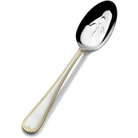 - International Silver Gold Accent Newcastle Pierced Serving Spoon