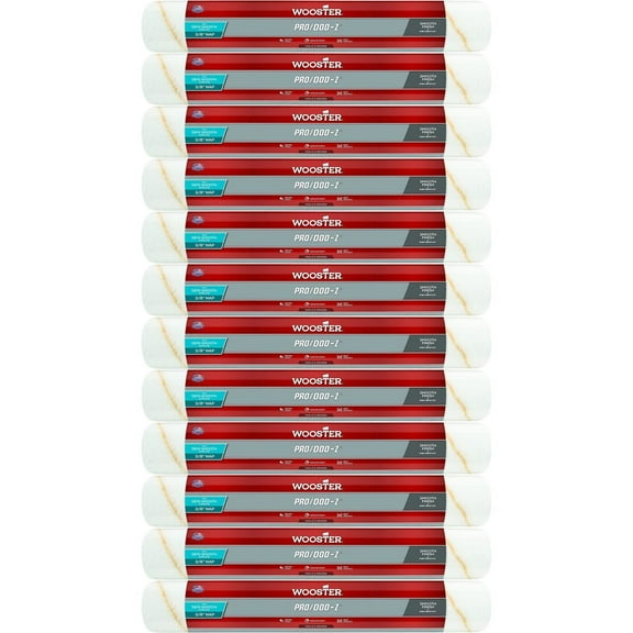 Wooster Genuine 18" Pro/Doo-Z 3/8" Nap Roller Cover 12-Pack, RR642-18-12PK