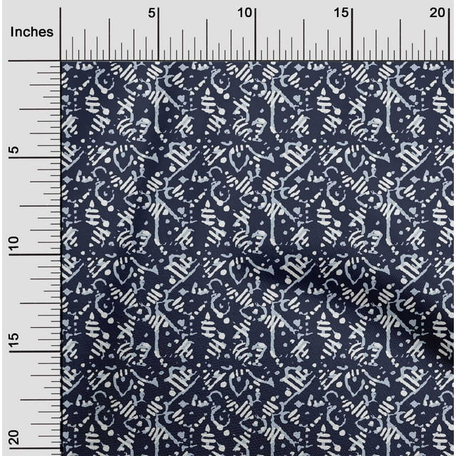 oneOone Tissu Polyester Lycra Abstrait Bloc Décor Tissu Imprimé BTY 56 Pouces de Large