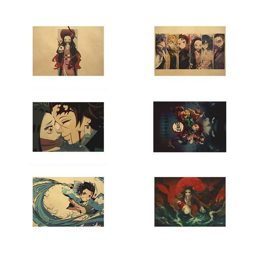 Taicanon Demon Slayer Characters Poster Anime Manga Room Decoration  Pictures Coated Paper Posters(Style9) 