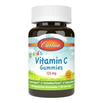 Carlson - Kid's Vitamin C Gummies, 125 mg, Immune Support, Orange, 60 Vegetarian Gummies