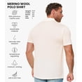 thumbnail image 6 of Merino.tech Mens Polo Shirt - Merino Wool Polo, Creamy - XL, 6 of 6