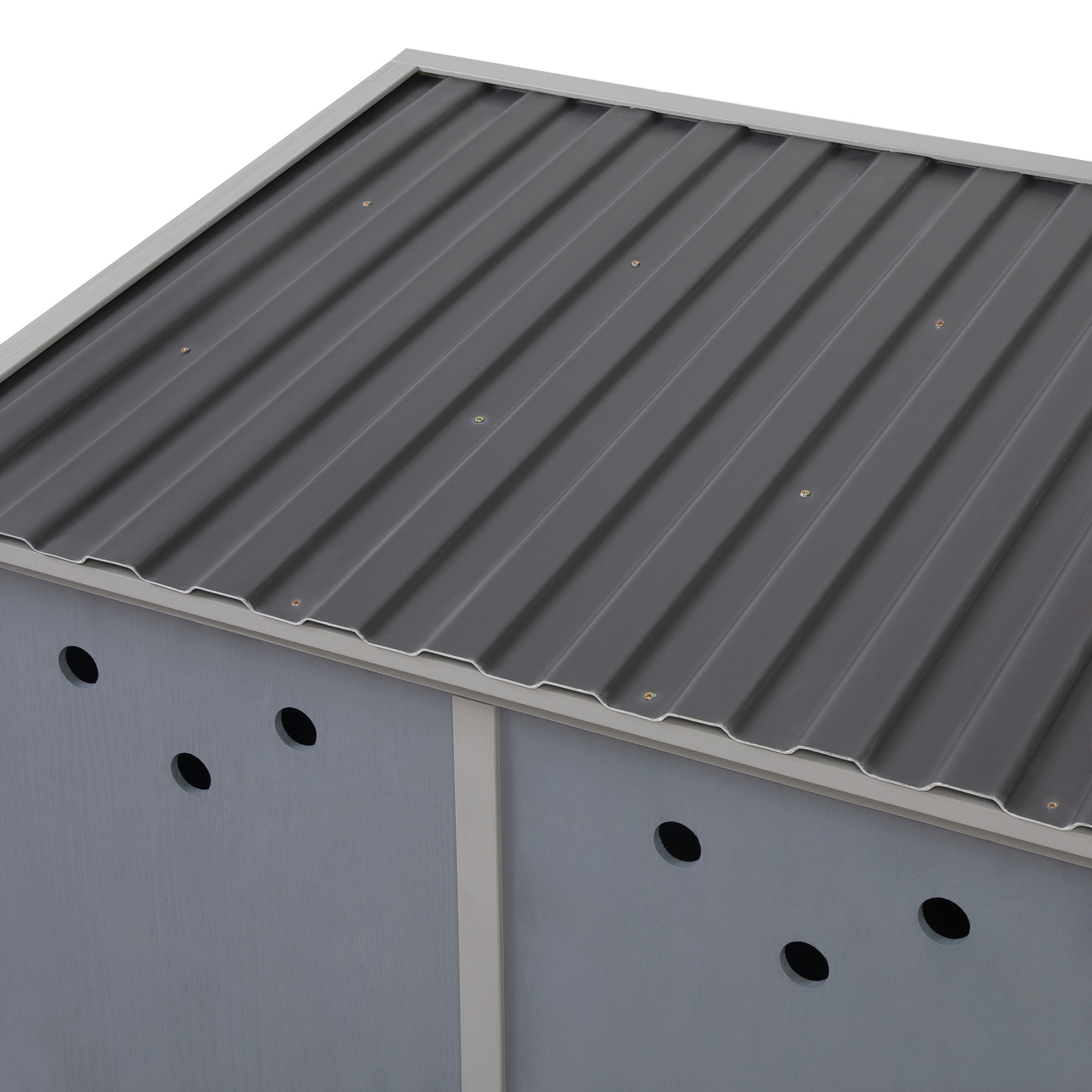 Pefilos 58" Wooden Rabbit Hutch Outdoor & Waterproof Guinea Pig Hutch with Egg Carton and Pull-Out Drawer, Gray