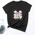 thumbnail image 6 of Zedker Easter Shirts for Women Fashion Egg Printed Casual Short Sleeve Round Neck T Shirt Tops Black L, 6 of 6