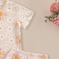thumbnail image 4 of Toddler Girl 2T 3T 4T 5T Summer Outfits 2Pcs Clothes Floral Print Short Sleeve Tee Casual Knit Shorts Set Kaprioy Girl Summer Outfits, 4 of 6