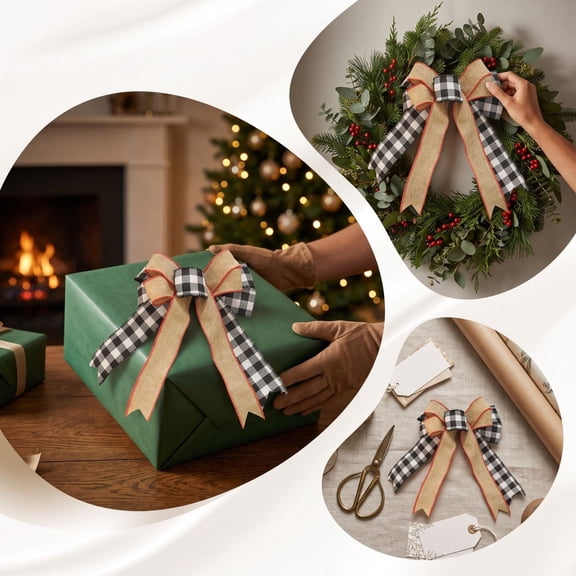 Dalxymotic Christmas Bow Hanging Decoration, Holiday Tree Wreath Door Wall Accent, Festive Home Party Arrangement Bow, Bow Decor, Christmas Decoration for Tree, Wreath, Door, Wall