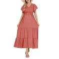 thumbnail image 2 of GXFC Women Maternity Dress Summer Short Sleeve Swing Dress A-line Maxi Dress for Pregnancy, 2 of 9