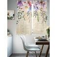 thumbnail image 4 of Wild Flowers Sheer Curtains 63 Inch Length 2 Panels Set Window Treatments, Vintage Country Floral Leaf Plant Beige Rod Pocket Semi Curtains for Living Room/Bedroom/Kitchen Décor, 104"W x 63"L, 4 of 7