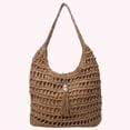 thumbnail image 3 of Bolso Mano Casual Con Asa Superior Tejido A para Mujeres Y Niñas, 3 of 9