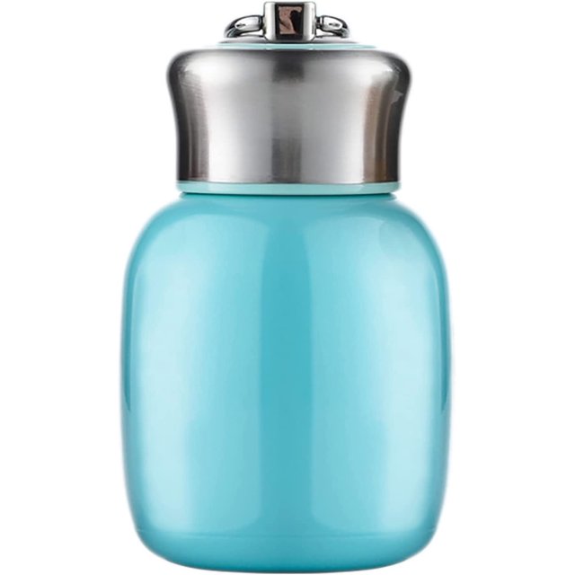 Botella de agua aislada pequeña de 200 ml (azul) - Botella de agua aislada sin fugas - Botella de agua fría y caliente Talla única TUNC Sencillez
