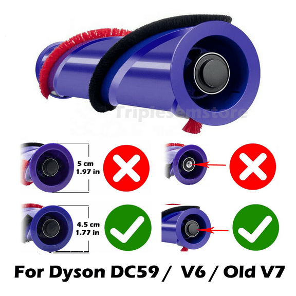 Replacement Roller Brush Roll Bar Compatible with Dyson V6 Old V7 Animal Absolute Cordless Stick Vacuum Cleaner 966821-01, 966084-01