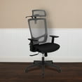 thumbnail image 2 of Flash Furniture Ergonomic Mesh Office Chair with Synchro-Tilt and Headrest, Gray/Black, 2 of 13