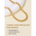 thumbnail image 6 of FindChic 14K Gold Plated Chains for Women 5mm Stainless Steel Cuban Link Necklace Birthday Graduation Jewelry Gifts Her Mom Wife, 20inch, 6 of 10