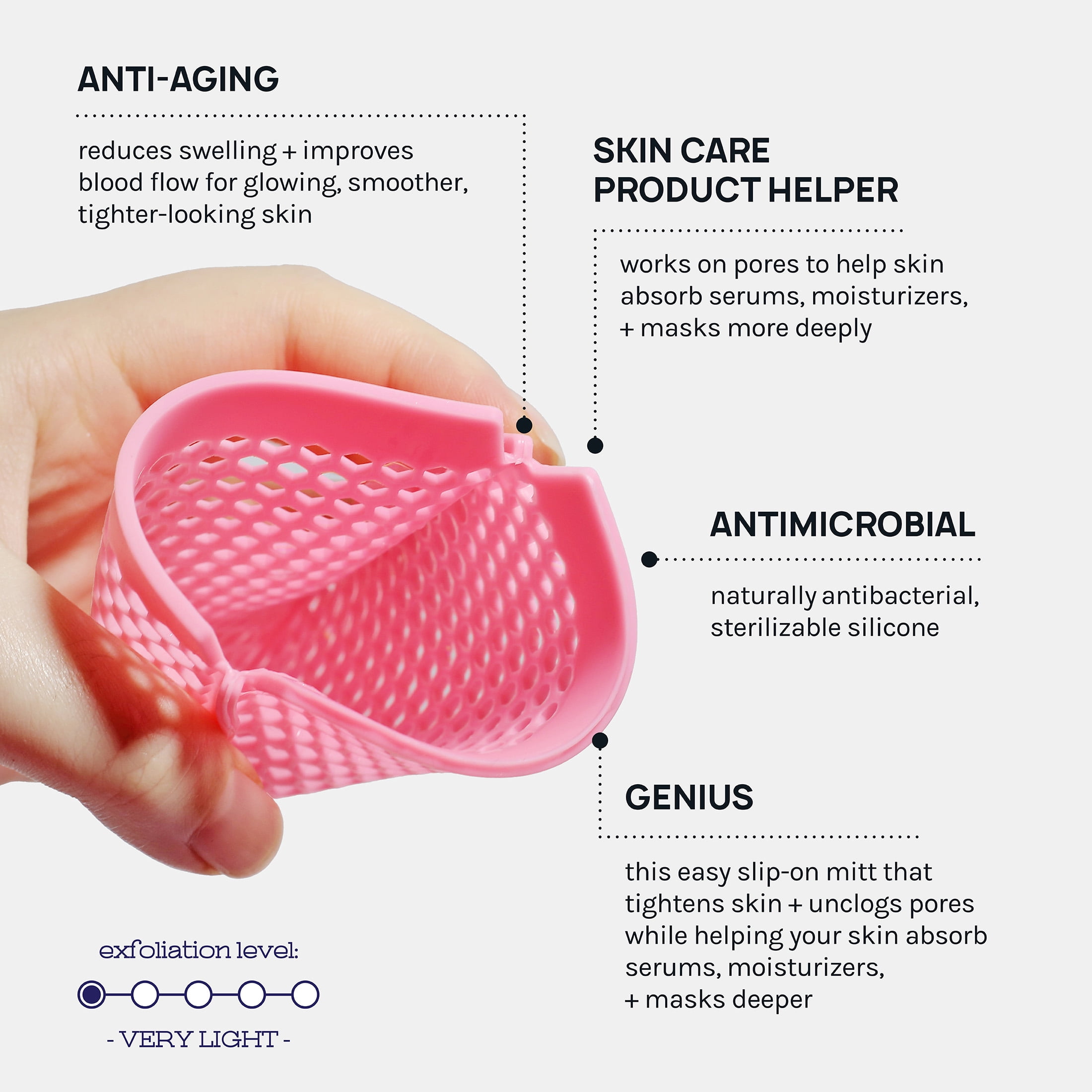 a2o Lab Clear Skin Exfoliating Face Mitt, For All Skin Types