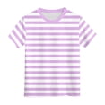 thumbnail image 4 of TOWED22 Girls Striped Short Sleeve T Shirts Kids Summer Oversized Tops Casual Crewneck Tees 5-14 Years(Light Purple,6-7 Y), 4 of 4