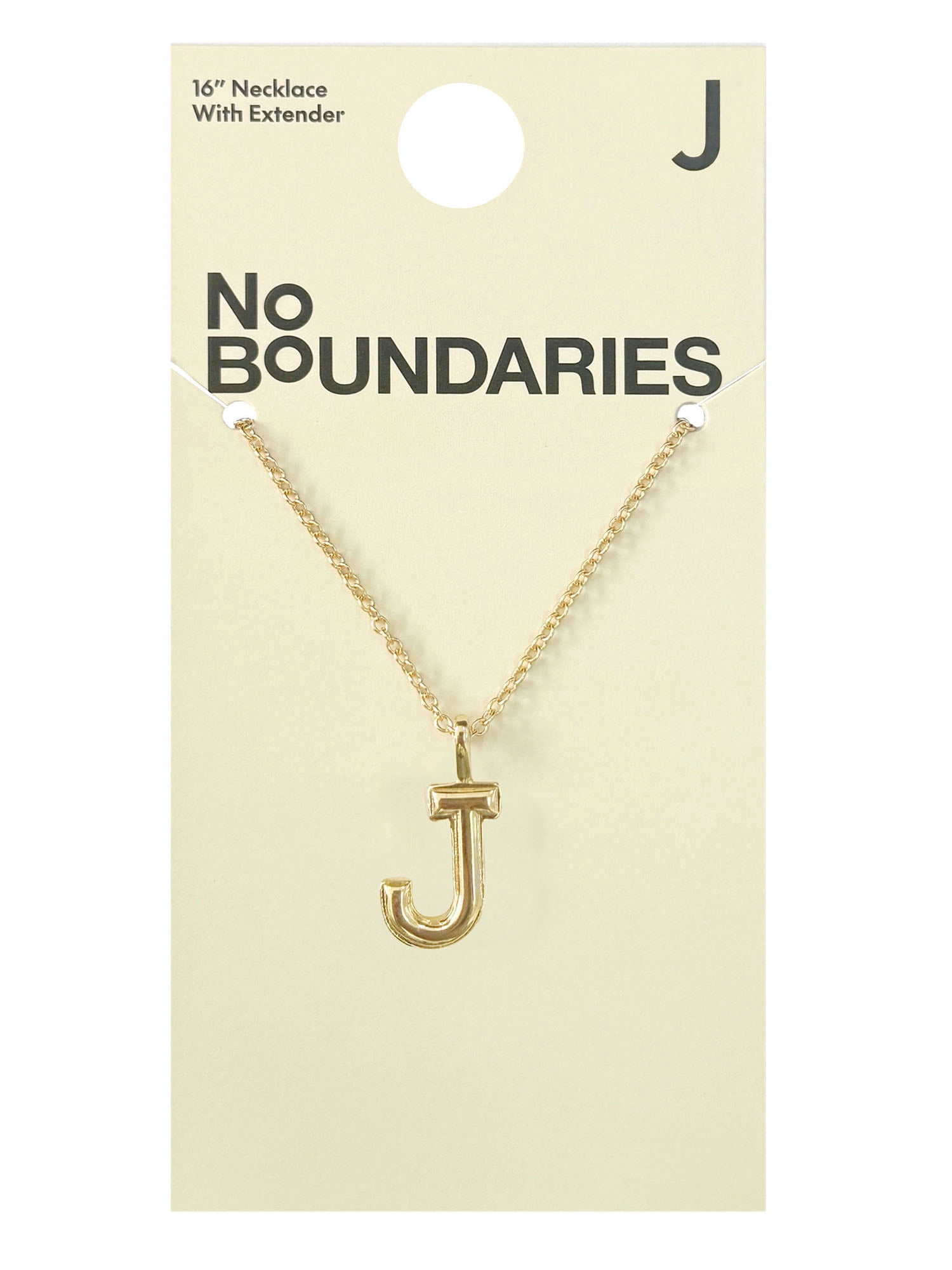 No Boundaries Essentials Varsity Initial "J" Gold-Plated Necklace