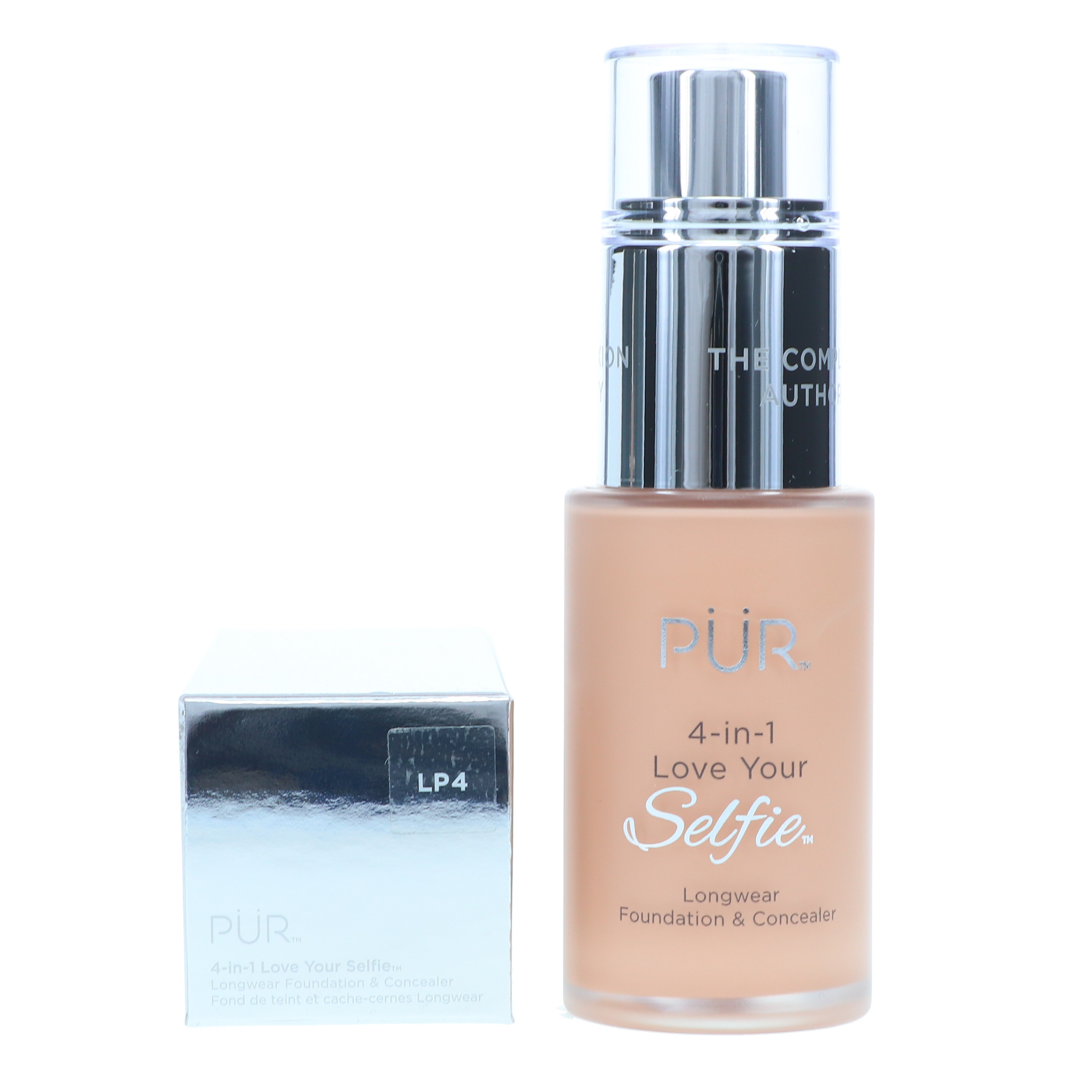 PÜR MINERALS 4-in-1 Love Your Selfie Longwear Foundation & Concealer Full Coverage, Hydrating Formula, Cruelty Free, 1.7 F. Oz.,Vanilla/LP4