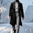 thumbnail image 5 of Zedker Winter Coats for Mens Double Breasted Trench Coat Notched Lapel Long Peacoat Classic Casual Winter Overcoat Black L, 5 of 7
