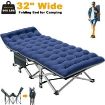 ABORON Oversized Camping Cot for Adults 32" Wide XXL Folding Twin Cot for Outdoor with 2 Sided Cushion & Carry Bag, Foldable Sleeping Cot Protable Cots Bed, 900LBS(Max Load)