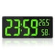 thumbnail image 1 of Large Digital Wall Clock with Temperature & Humidity, LED Display for Bedroom Office, 1 of 5