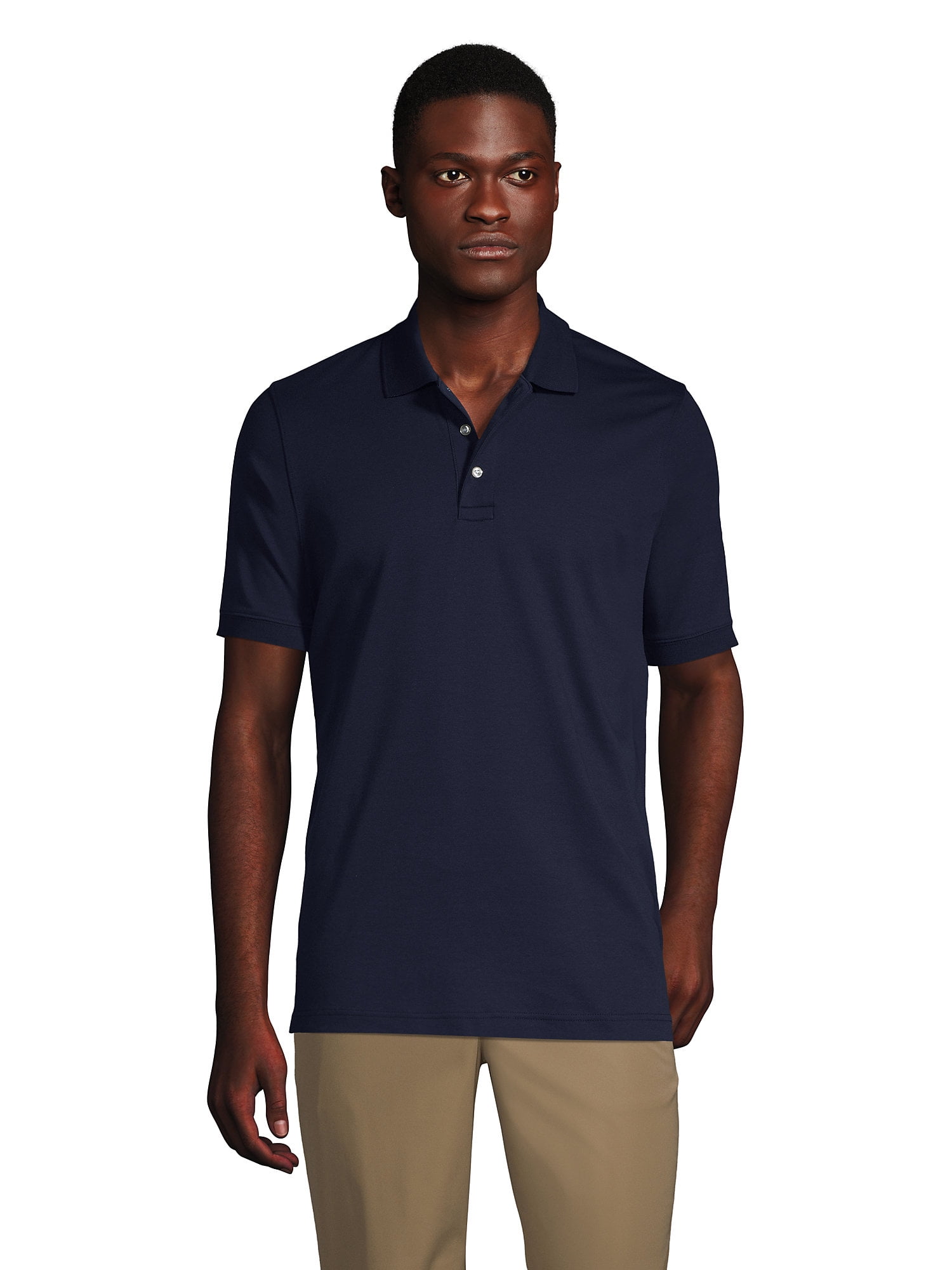 Lands' End School Uniform Men's Short Sleeve Interlock Polo Shirt