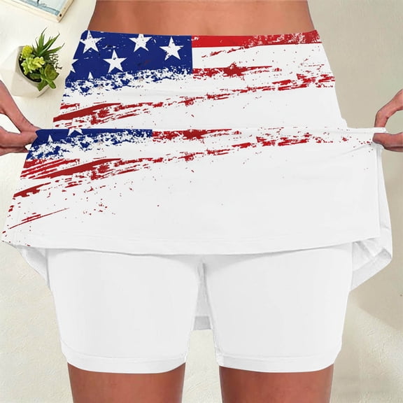 Warop Women's Yoga Shorts with High Waist, Printed Running Skorts for Gym and Daily Wear