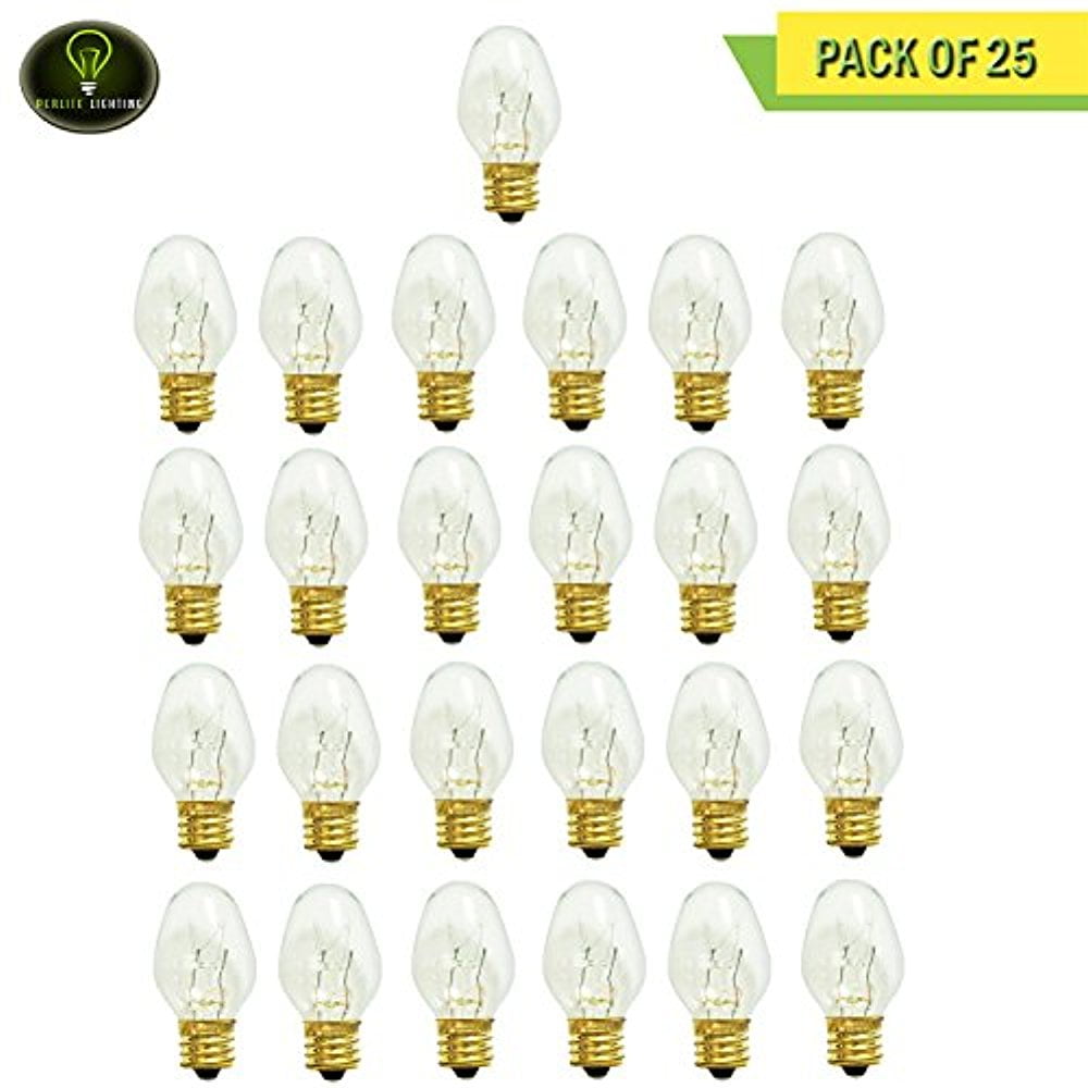 Perlite Lighting (Pack of 25) 10C7C 120 10-Watt C7 Nite Lite Clear E12 Base 120-Volt Light... by Perlite Lighting