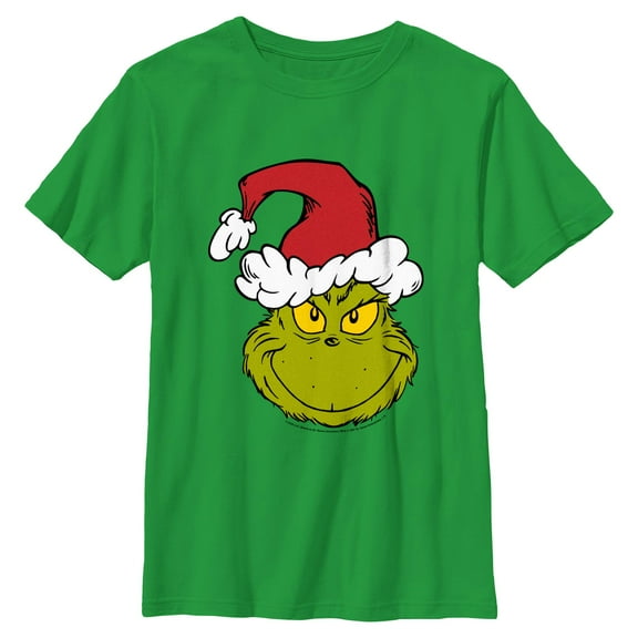 Boys The Grinch Mean One Santa Hat T Shirt