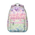 thumbnail image 1 of Geometric School Backpack Abstract Watercolor Boho Design with Rainbow Gradient and Starry Night Ocean Beach Scenery for Students, 1 of 6