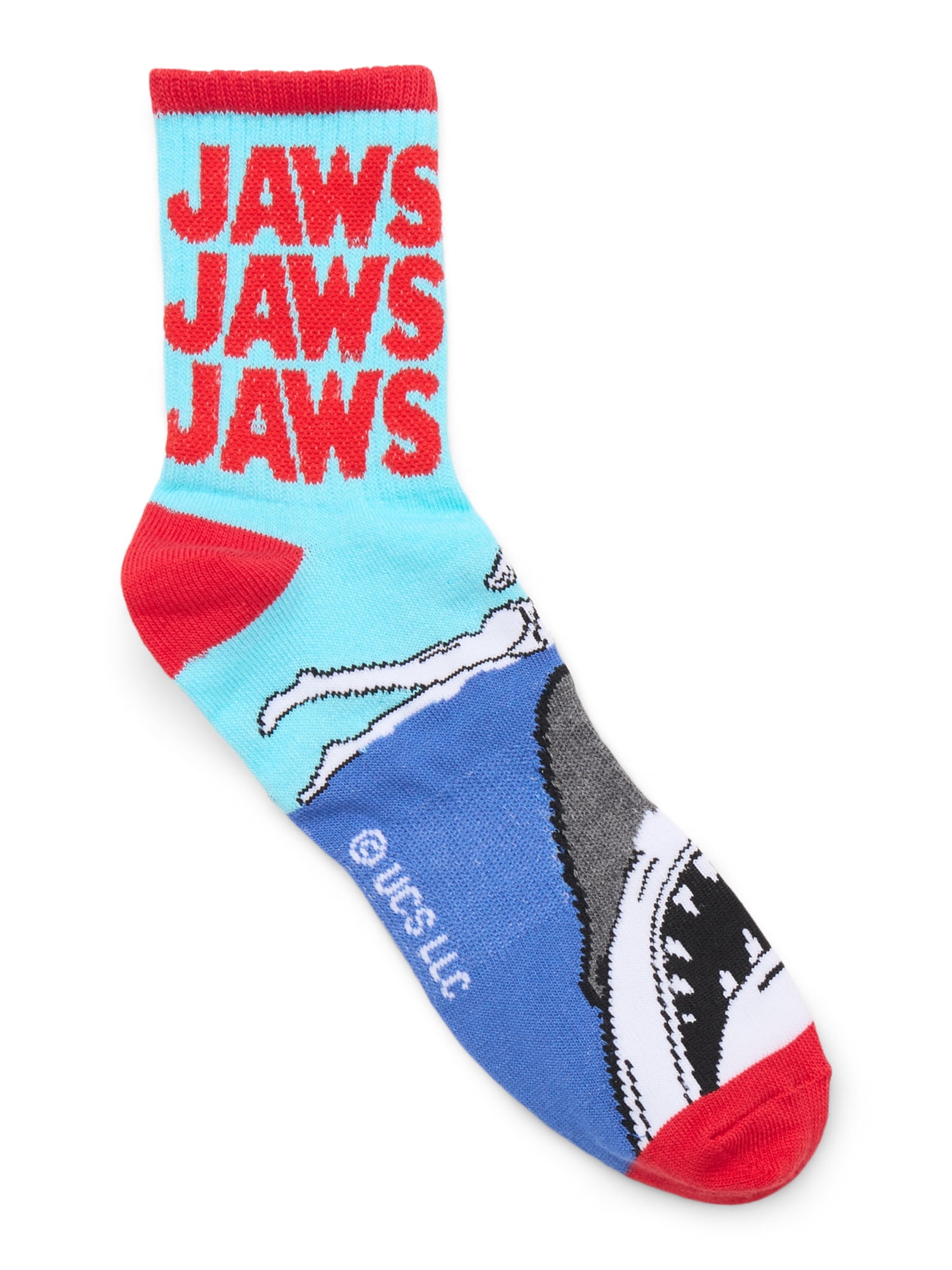 Jaws Men's Quarter Crew Ankle Socks, 6-Pack, Shoe Sizes 8-12
