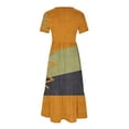 thumbnail image 3 of Summer Savings 2024! TAGOLD Womens Plus Size Summer Dresses,Women's Fashion Print Round Neck Short Sleeve Printed Dress Yellow XL, 3 of 4