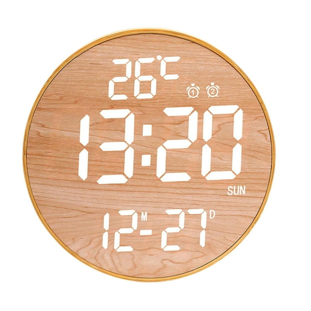 Elodie Digital Wall Clock Remoting Control Solid Wear Resistant Home Decor for Home Off White Light