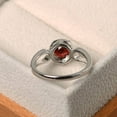 thumbnail image 2 of garnet ring, sterling silver, round cut, halo engagement ring for women, January birthstone, 2 of 2