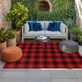 thumbnail image 2 of Red Black Plaid Outdoor Rug for Patio/Deck/Porch, Non-Slip Large Area Rug 3 x 5 Ft, Vintage Farmhouse Abstract Buffalo Check Indoor Outdoor Rugs Washable Area Rugs, Camping Rug Carpet Runner, 2 of 8