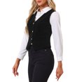 thumbnail image 4 of INSPIRE CHIC Women's Waistcoat Steampunk Velvet Christmas Sleeveless Button Down V-Neck Suit Vests L Black, 4 of 6