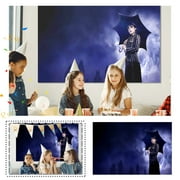 EKOUSN Wednesday Addams Family Wednesday Adam-s Birthday Party Decor Background Cloth Photography Shooting Back-drop Banner Props Room Decor