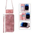 thumbnail image 2 of Nalacover Case for iPhone 14 Plus, PU Leather Wallet Phone Crossbody Flip Case with Credit Card Holder and Shoulder Wrist Strap Magnetic Stand Shockproof Cover For iPhone 14 Plus, Pink, 2 of 16