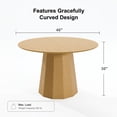 thumbnail image 6 of MAYEERTY 46" Rustic Dining Table Mid-Century Round Wood Kitchen Table for 4 People, 6 of 9