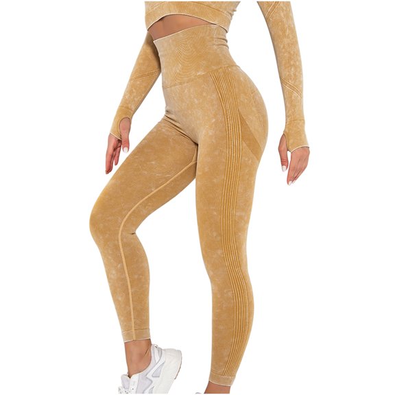 ShomPort Ribbed Leggings for Women High Waist Workout Yoga Pants, Scrunch Butt Lifting Elastic Tights