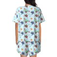 thumbnail image 3 of Bingfone Turtle Print Pajamas Sets for Women Soft Short-Sleeved Pjs with Lounge Shorts Two Piece Sleepwear, 3 of 8