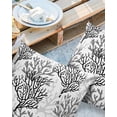thumbnail image 2 of Pack of 2 Outdoor Pillow Covers, Summer Gradient Black Gray Ocean Coral Sea Waterproof Square Throw Pillowcase Cushion Decorative Pillow Covers for Couch Patio Tent, 26x26 in, 2 of 6