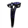 thumbnail image 4 of Luxe Jewelry Designs Women's Black Ion Plated Stainless Steel Ring with Tanzanite Crystals - Size 6, 4 of 4