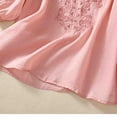 thumbnail image 6 of Dazajoo Women's 3/4 Sleeve Linen Shirts Lace Embroidery Gauze Tunic Blouse Summer Lightweight Flowy Boho Tops,Pink,M, 6 of 10